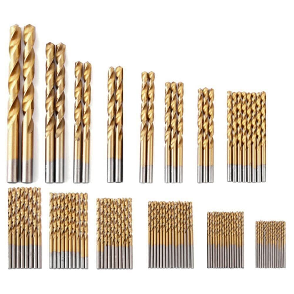 99 PCS Twist Drill Bit Set, 135° Tip & Hex Shank Jobber Twist Drill Bits Size from 1.5mm up to 10mm for Drilling in Wood/Plastic/Fiberglass (99PCS + Plastic Bag)