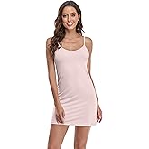 ACIEMR Women's Full Slip Lingerie Under Dress Spaghetti Adjustable Strap V Neck Camisole Slips Dress Undergarment Nightwear