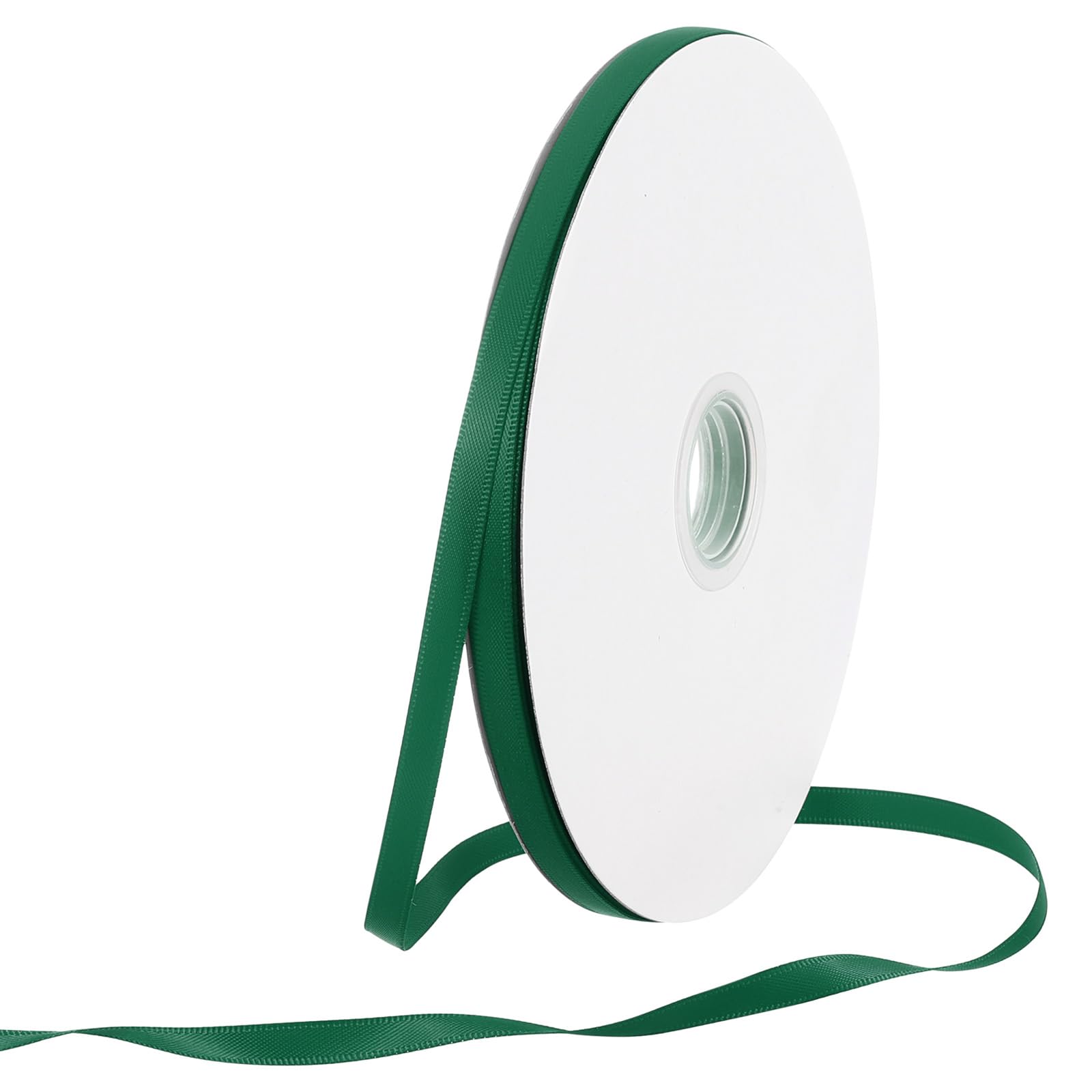 Rebower 6mm Satin Ribbon 91m Thick Double Face Grosgrain Silk Ribbon, [for Gift Wrapping, Hair Bows, Wedding, Cake, Flower] - 100 Yard/300ft/ Forest Green