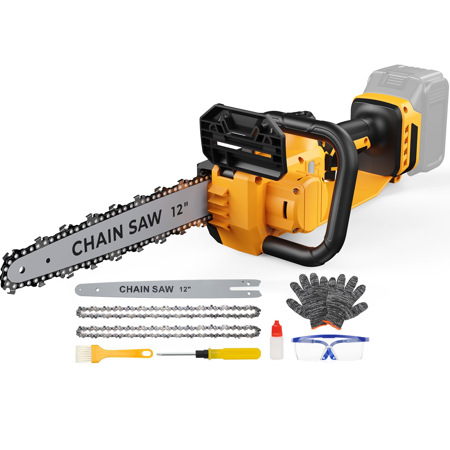Photo 1 of ****************Missing pieces***********
Mini Chainsaw for Dewalt 20V Max Battery, 12 Inch Electric Chainsaw Cordless with Security Lock, Hand Held Chain Saw for Wood Cutting, Tree Saw Trimming and Branch Pruning (Battery Not Included)