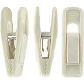 Corodo Velvet Hangers Clips, 20 Pack Ivory Pants Hanger Velvet Clips, Strong Hanger Clips Perfect for Thin Felt Hangers