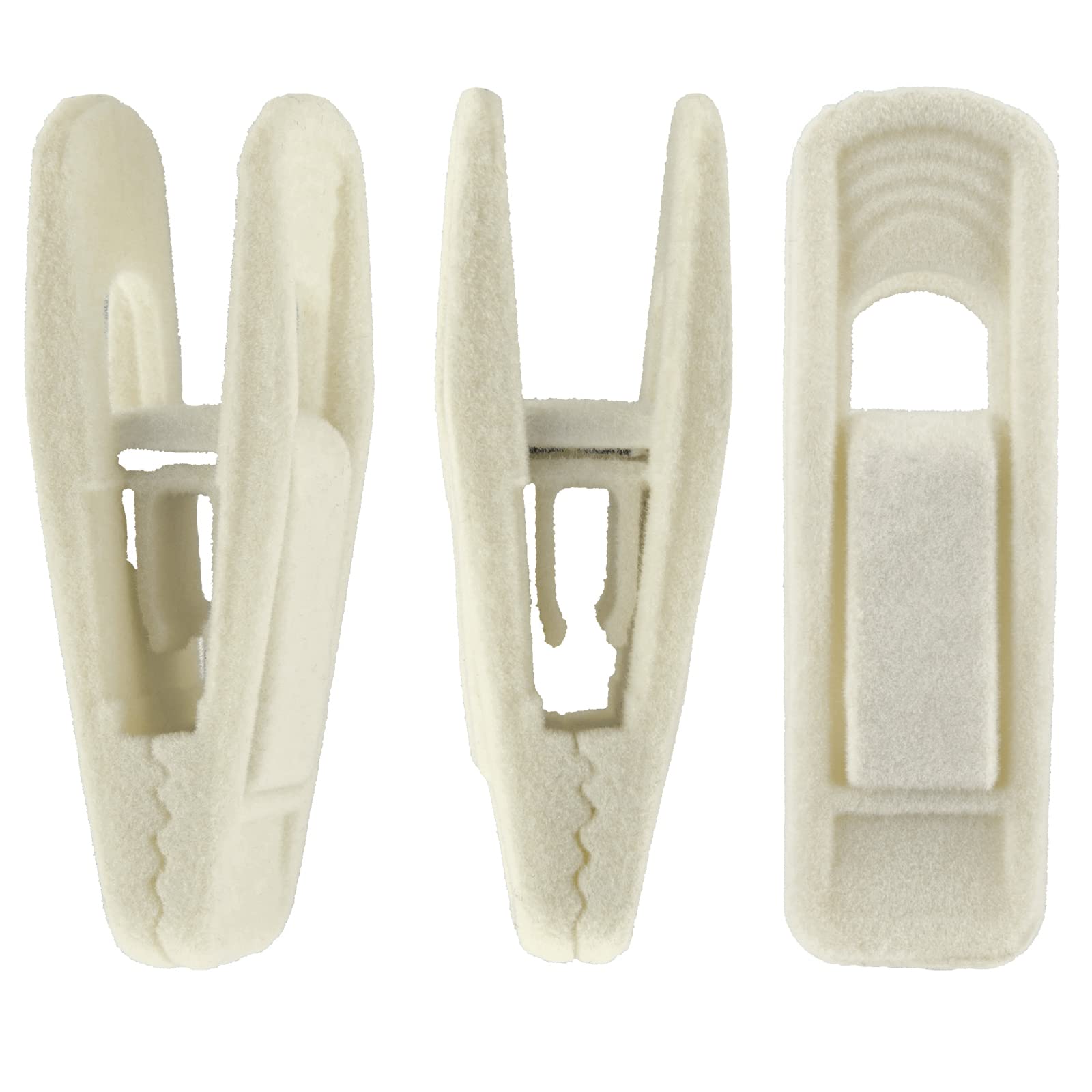 Corodo Velvet Hangers Clips, 20 Pack Finger Clips, Strong Felt Hanger Clips for Velvet Trousers Hangers, Ivory