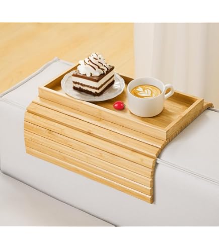 Bandeja Para Brazo De Sofá Plegable — Con Portavasos Y Base Antideslizante, Ideal Para Comer O Trabajar En El Sillón
