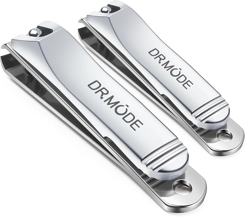 DRMODE Nail Clippers Set 2pc Stainless Steel Toenail Finger Nail Cutter