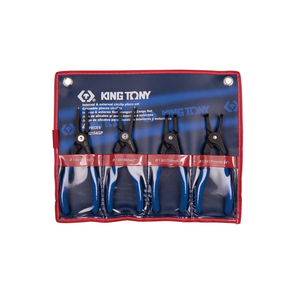 KING TONY 42154GP Circlip Plier Set, 4 Pieces