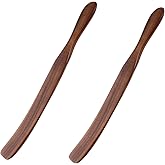 2PCS Spurtle for Sourdough Starter, Cabilock Spurtle Spatula Wood Sour Dough Nonstick Sourdough Spatula with Long Handle, Wooden Kitchen Utensils for Baking