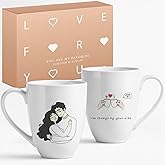 12oz Ceramic Coffee Mugs,Christmas Mugs Set of 2, Wedding Gifts for Couple, Bride and Groom Engagement Gift for Newlyweds(Mr & Mrs), Anniversary Birthday Gift for Her Him, husband Wife, Women Men