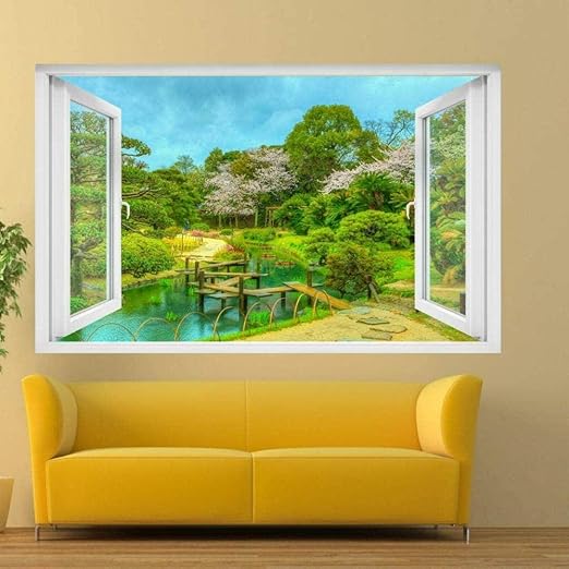 Pegatinas Etiqueta de la pared del jardín tradicional calcomanía arte