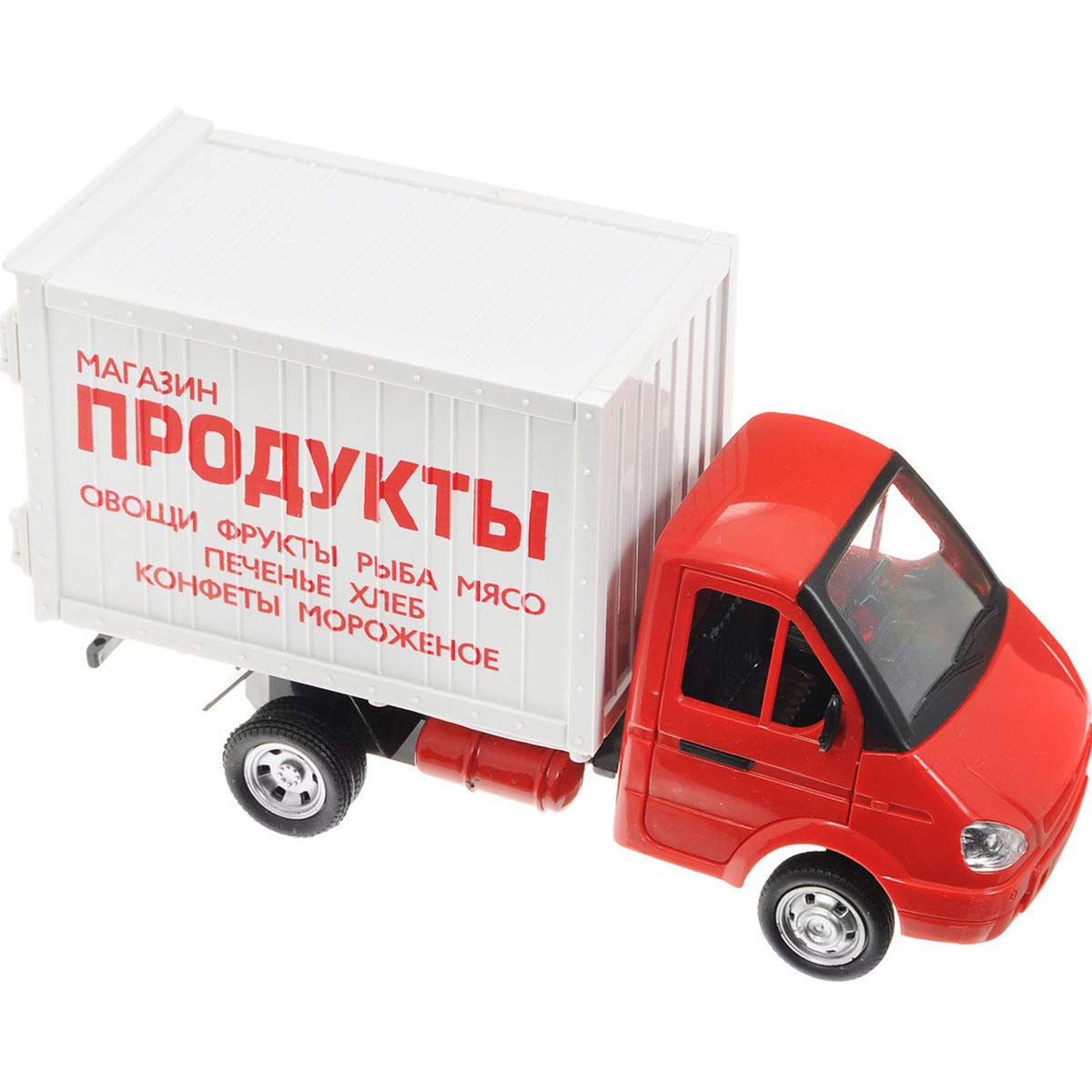 1:24 Scale Model Light Truck Gazelle Food Trailer Russian Cars Toy Light and Sound Effects