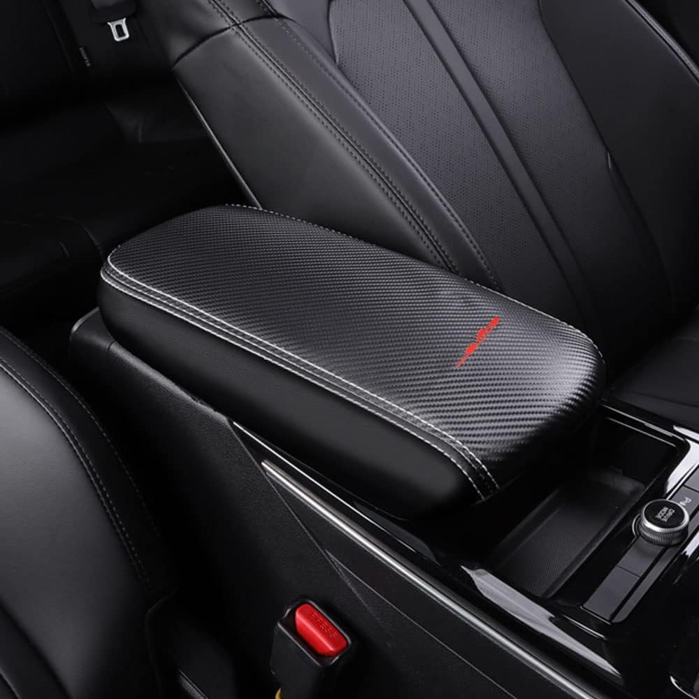 Photo 1 of LEXLEY Armrest Box Cover Center Console Pad Waterproof Anti-Scratch Leather Protector Covers For KIA K5 2021 2022 2023 2024 2025-Carbon fiber