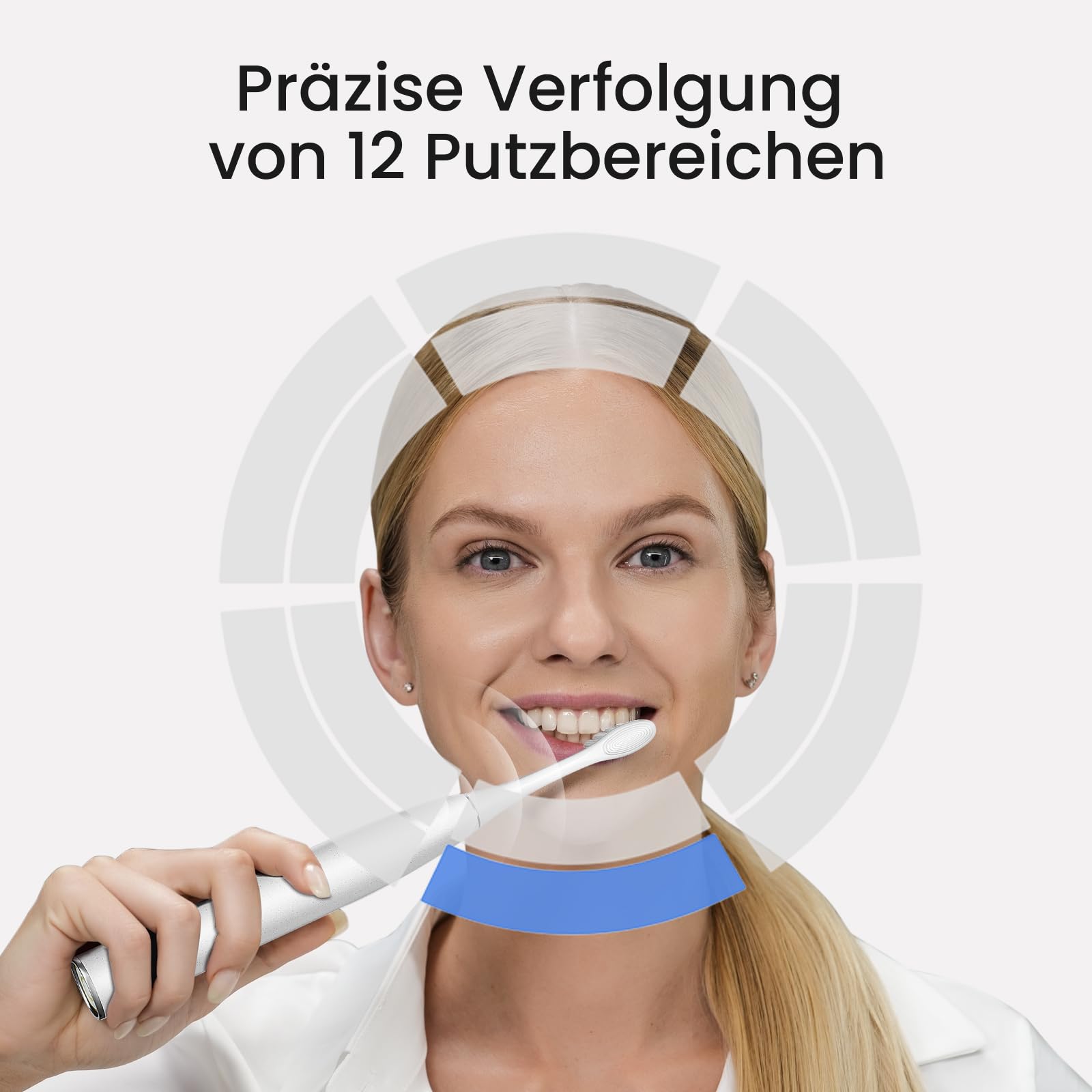 Oclean elektrische Zahnbürste X Elite 10, Touchscreen mit 12 Bereichsverfolgung, 5 Putzmodi Schallzahnbürste mit Timer, 40 Tage Akkulaufzeit Sonic Electric Toothbrush, 45dB, Grau 5