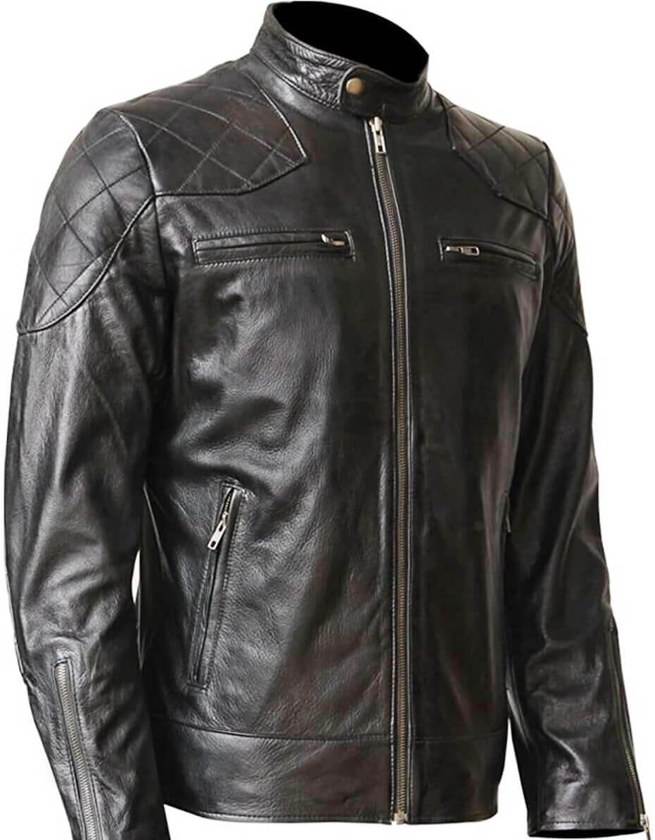 Black Leather Jacket for Men โ Real Men's Lambskin Biker Jacket