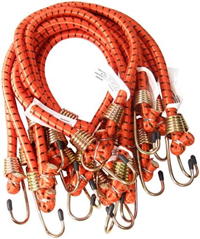 Heavy Duty 24" or 2' Long x 1/2" Dia Thick Bungee Cords Tie Down Cord Strap (10-Pc)