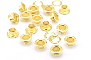 COOBIGO 200Sets 3/16 Inch Eyelets and Grommets, Metal Eyelets Grommet Kit with Washers Backing Eyele for Fabric Clothing Tarps Leather Bag Shoes Eyelets Curtains Hats Tents Repair and Decoration (Gold)