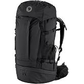 Fjallraven Abisko Trek 48 Women's Hiking Backpack - 48L | Recycled Polyamide Ripstop, Aluminum Frame, Adjustable Back Length, Rain Cover Included, 48L, Abisko Trek 48 S/M, Black