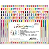 US Art Supply Jewelescent 144 Gel Pen Set - Professional Artist Quality Gel Ink Pens in Vibrant Colors - Classic, Glitter, Metallic, Neon, Pastel, Swirl, and Dye Colors - 100% Satisfaction Guarantee