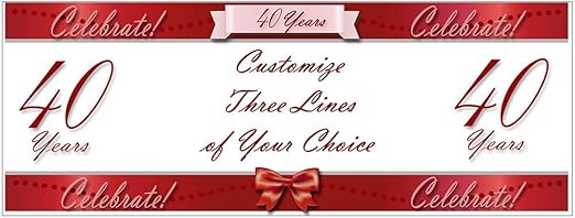 Amazon Com 40 Years Classy Ruby Custom Banner Each Health