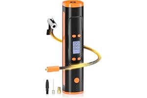 OFISPEED Tire Inflator Air Compressor, 150 PSI Fast Inflation & Cordless, Air Pump for Car Tires with 6000mAh Rechargeable Battery, Bike Pump For Bicycle, Motorcycles, Car,Ball，CQB12-Orange