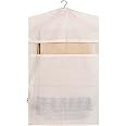 Forever Cotton Off-White Hanging Garment Saree Covers for cloth storage and Wardrobe Organizer (30x18) inches - Set of 5
