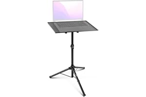 Pyle Projector Stand- Height & Angle Adjustable Heavy Duty Tripod Stand- Holds Laptops, Computer, DJ Equipment & Projector- P