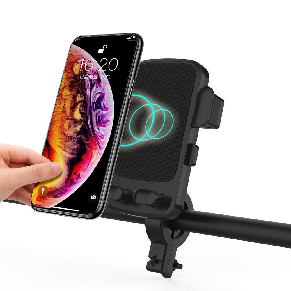 JianHan Anti-Shake Bike Phone Holder 360° Rotation Adjustable Detachable bike phone mount, Universal motorcycle phone holder Compatible for iPhone 12/11 Pro Max/XS Max/XS Galaxy S10/S9, 4.7" to 6.5"