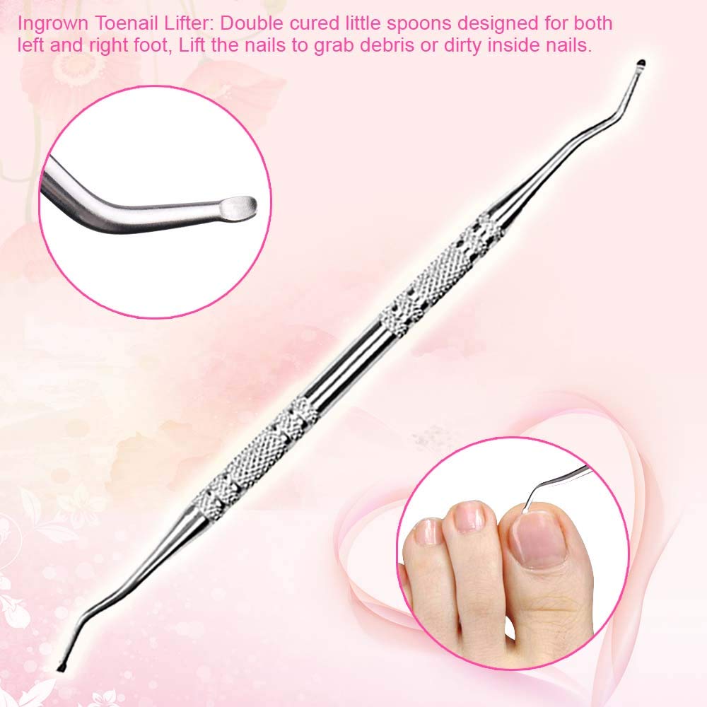 3PCS Ingrown Toenail File and Lifter Set Manicure File Stainless Steel Double Sided Ingrown Toenail Tool Kit, Pedicure Tools with Storage Box by NANTuYo: Beauty