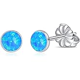 Limerencia G23 Pure Titanium Hypoallergenic Earrings | Minimalist Opal Stud Earrings | F136 Implant Grade | Suitable for Sensitive Ears Delicate Jewelry