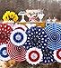 Moon Boat Fourth of July Patriotic Decorations - Red White Blue Hanging Paper Fans - 4th of July Party Favor (12 PCS)