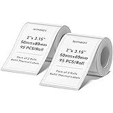 NIIMBOT 2 Rolls Labels for B1 B21 B3S K3, Thermal Printer Labels 2" x 3.15"(50x80mm, Thermal Label for Logo/Jar Label/Barcode/Address Label/Stickers
