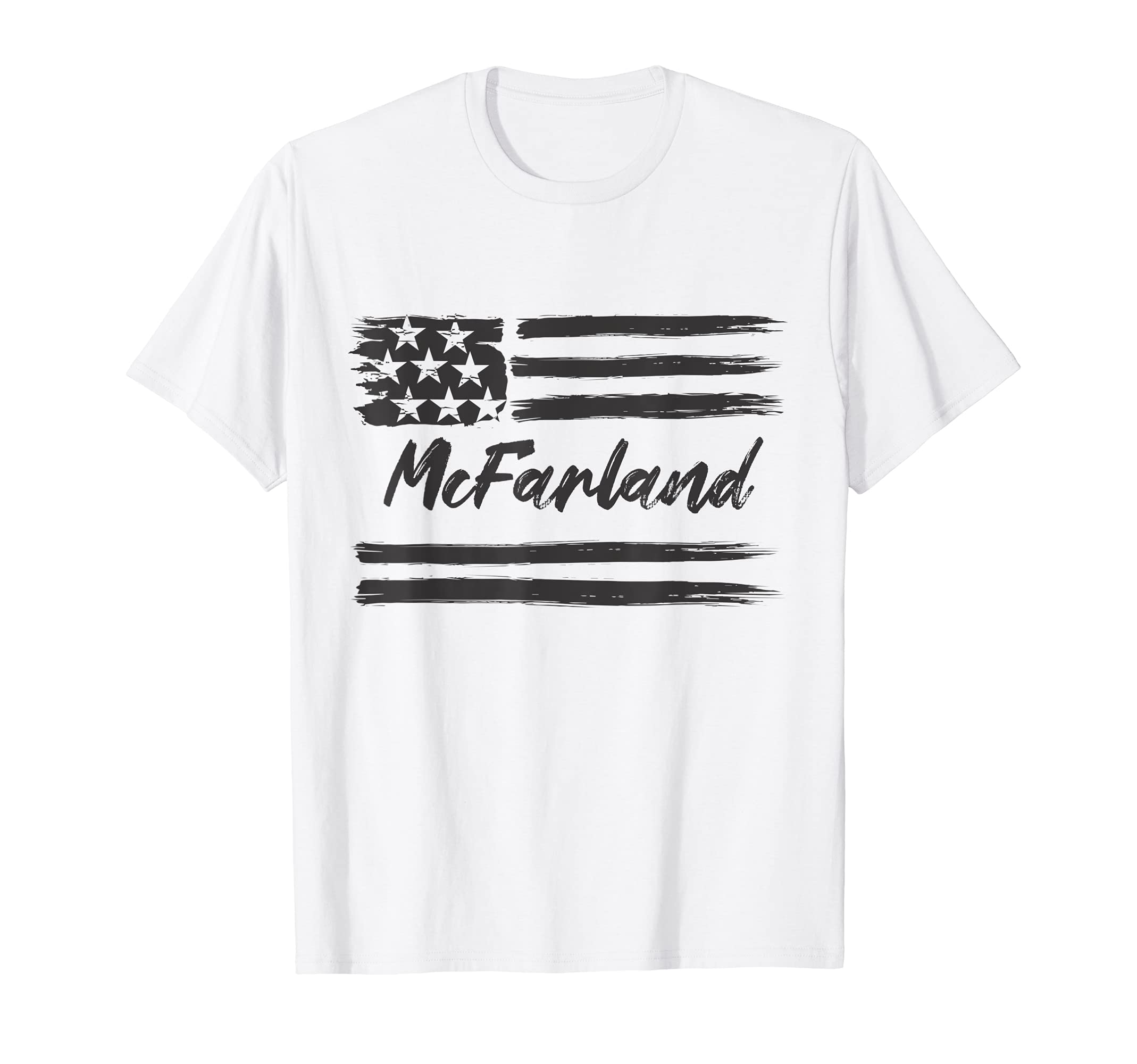 McFarland - Personalized Name, Stars and Stripes, USA Flag T-Shirt