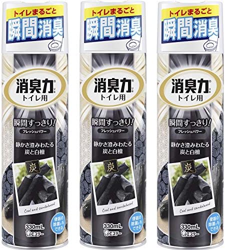 まとめ買い トイレの消臭力スプレー 通信販売 消臭芳香剤 トイレ用 トイレ 炭と白檀の香り 330ml 3個
