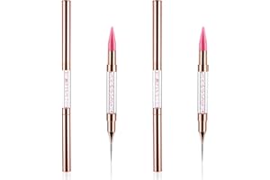 YUXIANLB 2PCS Rhinestones Picker Dotting Pen Dual End Rhinestone Picking Pencil for Nail Art Crystals Gems Beads Studs Picker Manicure Nail Art DIY Dotting Tool At Home Salon(Rose Gold)