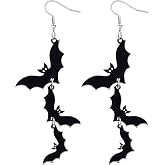 Kwanttiu Halloween Bat Earrings for Women Accessories Witch Earrings St Patricks Day Earrings