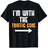 I'm with The Traffic Cone Costume Funny Halloween Couple T-Shirt