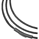 FaithHeart Braided Leather 2MM/3MM Necklace Cord for Men with Stainless Steel Snap Clasp, Waterproof Woven Wax Rope Chain for Pendant with Delicate Gift Box