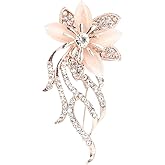 Women Brooch, Fashion Alloy Flower Elegant Rhinestones Pin Brooch for Clothes Dress Decoration Jewelry