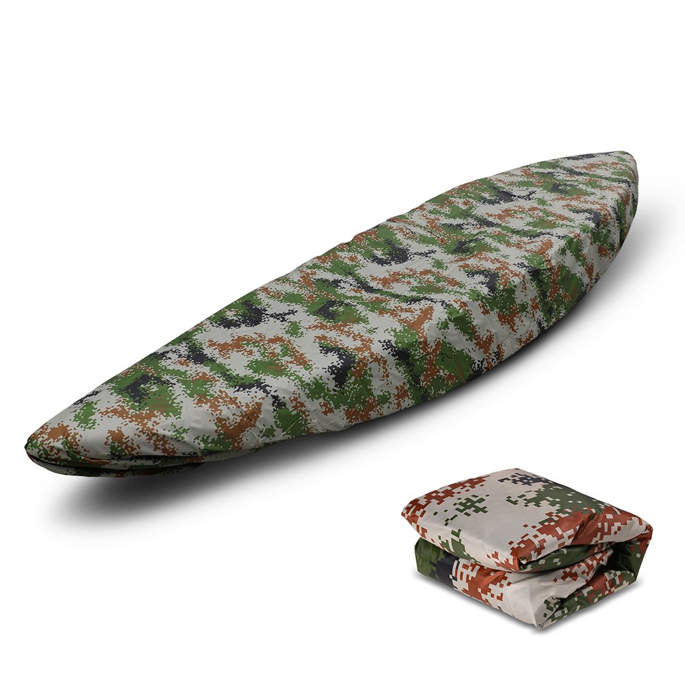 Lixada Universal Kayak Cover Waterproof and UV Resistant Dust Shield for Canoe Boat, Camouflage 1, 5.5m