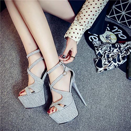 夏の女性の中空のセクシーなナイトクラブの超ハイヒールの靴 高い防水プラットフォームの魚口サンダルを嫌い ライトグレー 35 Dyy B07dlf5sz2 3 773円 大人気 New Arrival 最安値挑戦 年中無休 高品質 通販