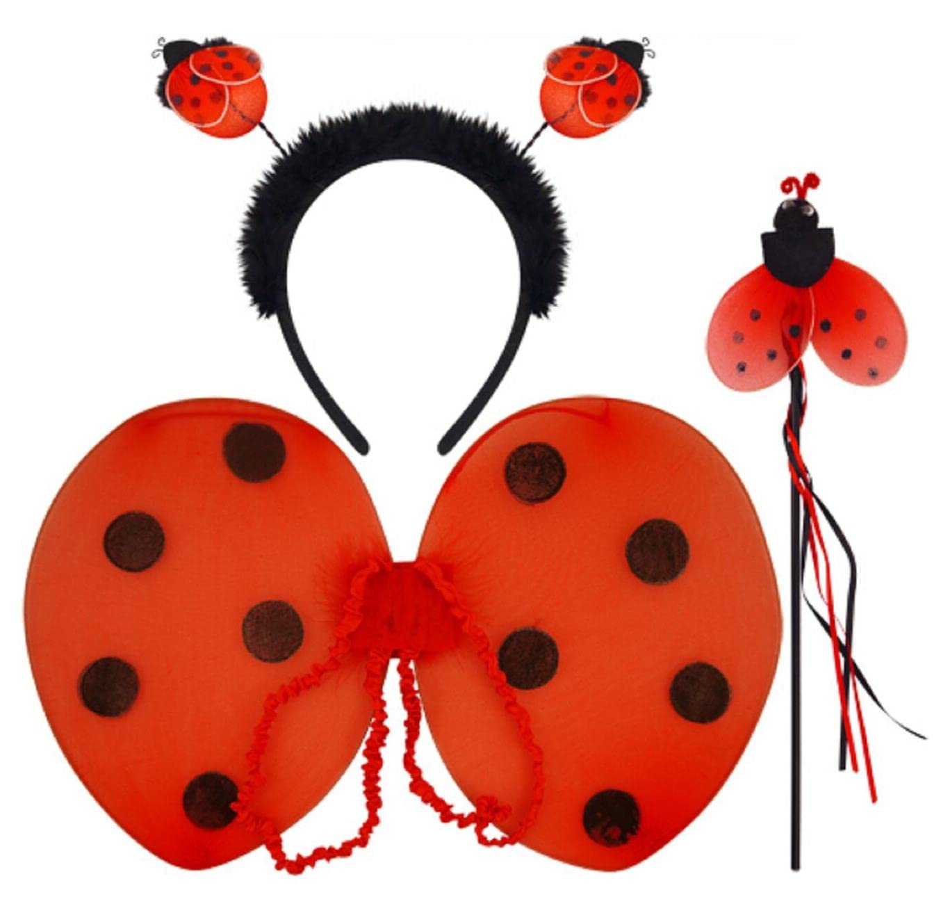 The Dragons Den 3 Piece Ladybird Wings & Headband Kit Lady bug Insect World Book Day Fancy Dress