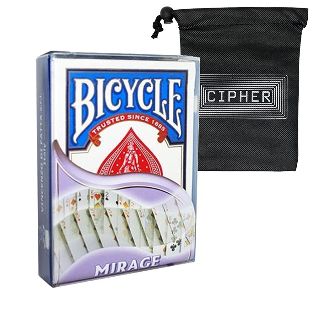 Bicycle Mirage Deck - Bicycle Magic Trick Deck - Includes Cipher Card Bag (Blue)