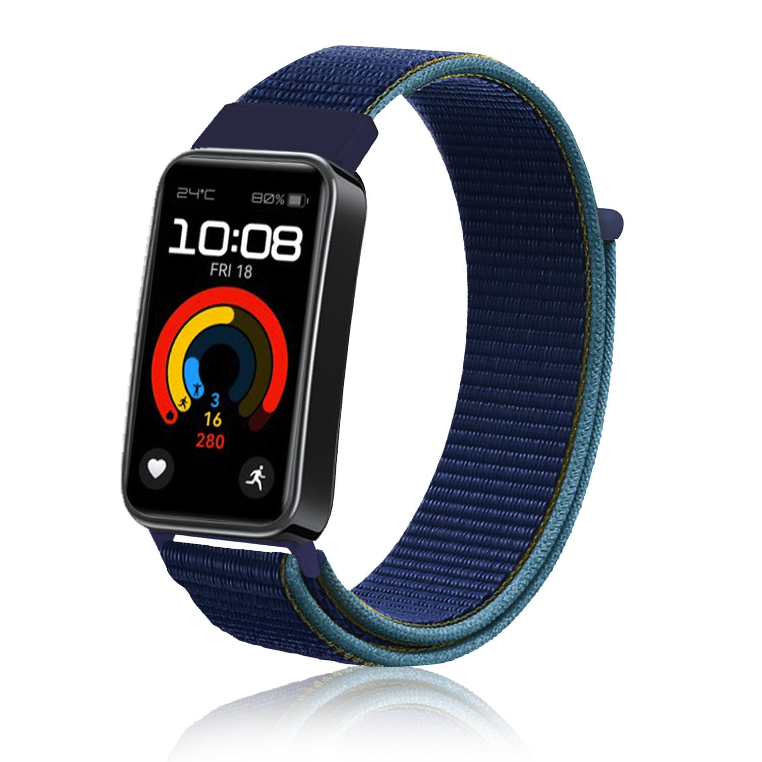 ToVioc Nylon Bracelet Compatible with Huawei Band 10, Adjustable and Elasticity, Breathable Sports Bands for Huawei Band 10/9/8 - Dark Blue