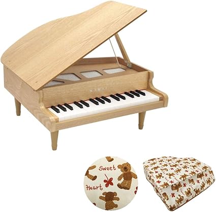 Amazon カワイ ミニグランドピアノ ナチュラル ミニピアノカバー付き テディベア柄 1144 Kawai 楽器 音響機器 楽器
