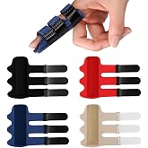 Upgraded Finger Splints (4Pcs), Trigger Finger Splint Finger Brace with 3 Fixing Strap for Mallet Finger, Broken Finger Protector, Knuckle Immobilization, Straightening Support, Arthritis Pain Relief