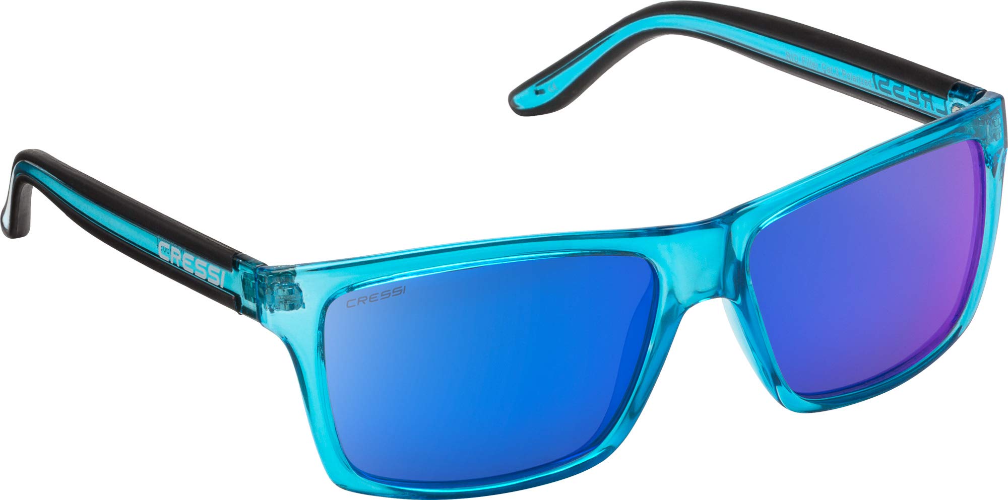 Cressi Rio Sport Sunglasses - Crystal Blue/Mirrored Lens Blue, Uni