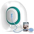 Sitz Bath for Hemorrhoids Soak and Postpartum Care | Toilet Seat | Bartholin Cyst Tub | at Home Soaking Procedures for Man and Detox Vaginal Steaming for Women with Massage Hand Flusher