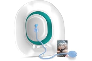 FIVONA Sitz Bath for Hemorrhoids Soak and Postpartum Care | Toilet Seat | Bartholin Cyst Tub | at Home Soaking Procedures for Man and Detox Vaginal Steaming for Women with Massage Hand Flusher