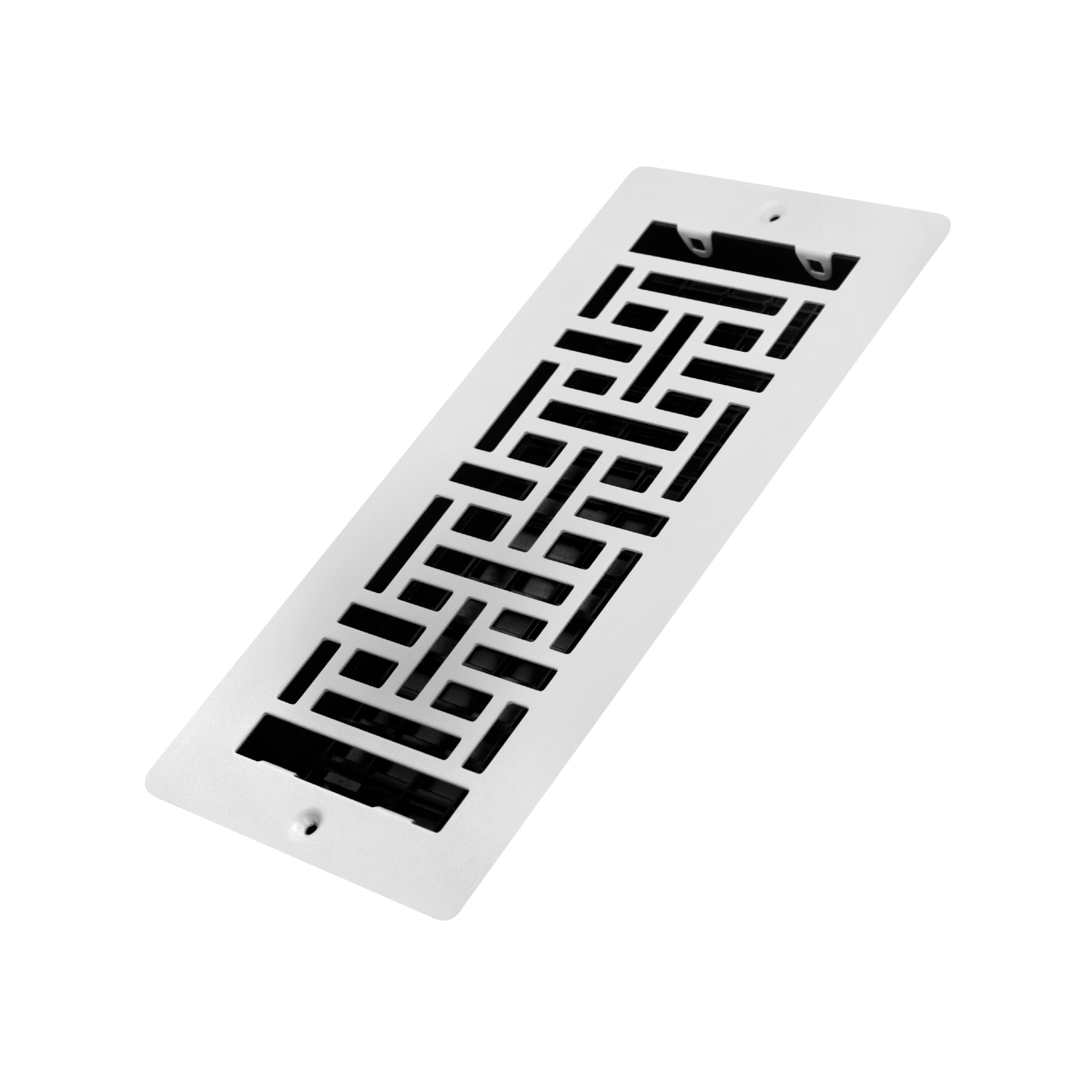 Photo 1 of Decor Grates LAJL410W-WH Low Profile Wall/Ceiling Register, 4x10 Inches, Oriental, Textured White Finish