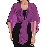 CHICGAL Shawls and Wraps for Evening Dresses Sheer Womens Chiffon Scarf Wedding Bridal Cover Up