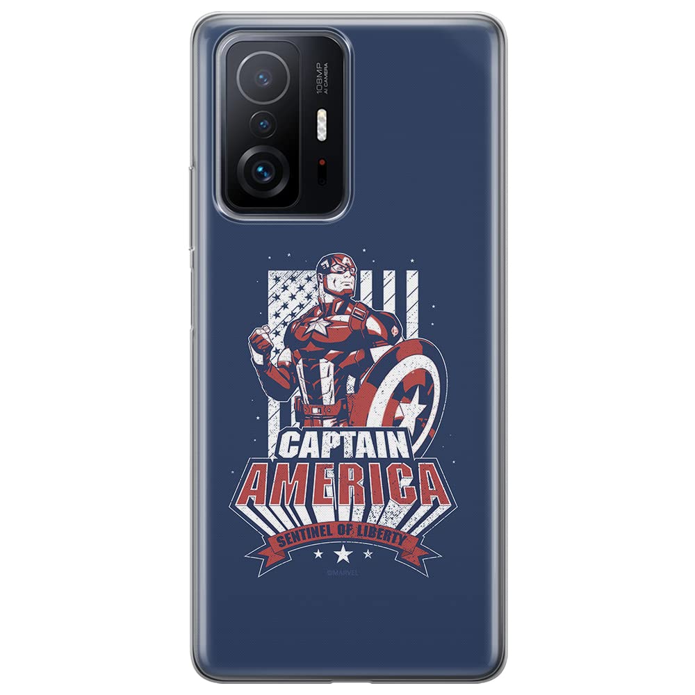 ERT GROUP mobile phone case for Xiaomi 11T 5G / 11T PRO 5G original and officially Licensed Marvel pattern Captain America 018 optimally adapted to the shape of the mobile phone, case made of TPU