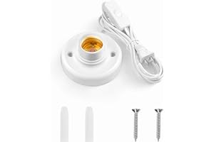 MMBGJKG ﻿ 15ft Light Bulb Socket with Cord,light socket,E26/ E27 Lamp Base Desktop 15ft Light Socket with Cord Light Bulb light bulb socket, Cord On/Off Switch Hanging,light bulb socket,Light Socket with Cord